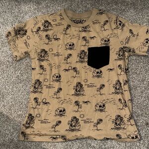 Tan Skeleton shirt, kids size 8
